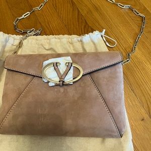 Valentino River suede clutch bag Pink